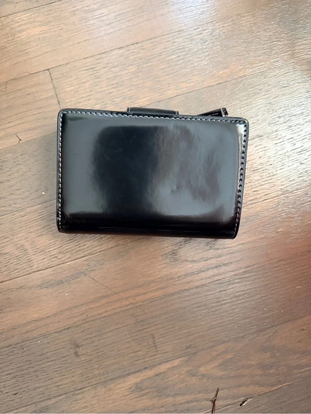 Coach Black Leather Compact Zip Card Case